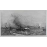 After William Lionel Wyllie (1851-1931) etching 'Battle of Jutland'
