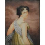 Watercolour of a lady in classical dress
