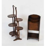 Folding cake stand & oak magazine rack