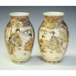 Pair of early 20th Century Japanese satsuma vases