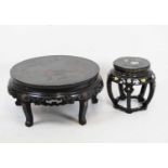Two Far Eastern black lacquer occasional tables