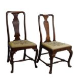 18th Century walnut single chair, etc
