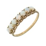 9ct gold seven stone opal ring