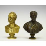 Two bronze busts