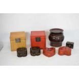 Quantity of lacquer boxes etc