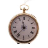 Yellow metal stamped 'K18' pocket watch