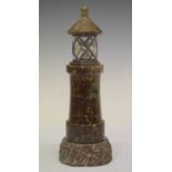 Cornish serpentine lighthouse table lamp