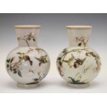 Pair of late 19th Century milk glass vases