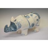 Rye pottery (attrib.) model of a rhino