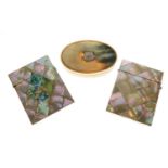 Two Victorian mother-of-pearl visiting card cases