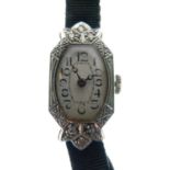 18ct white gold and diamond set cocktail watch