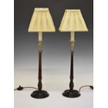 Pair of treen table lamps in the Regency taste