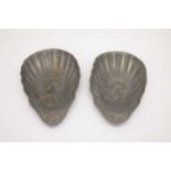 Pair of 18th Century lead shell dishes
