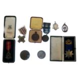 Quantity of cased badges/jewels and medallions