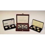 Royal Mint 2008 silver proof four coin set, 2007 silver proof coins set, 25th Anniversary set