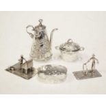Five white metal / silver novelty miniatures