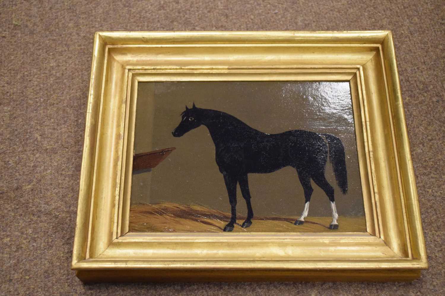 19th Century primitive style oil on panel - Study of a horse - Image 2 of 4