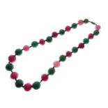 Dyed quartz bead necklace