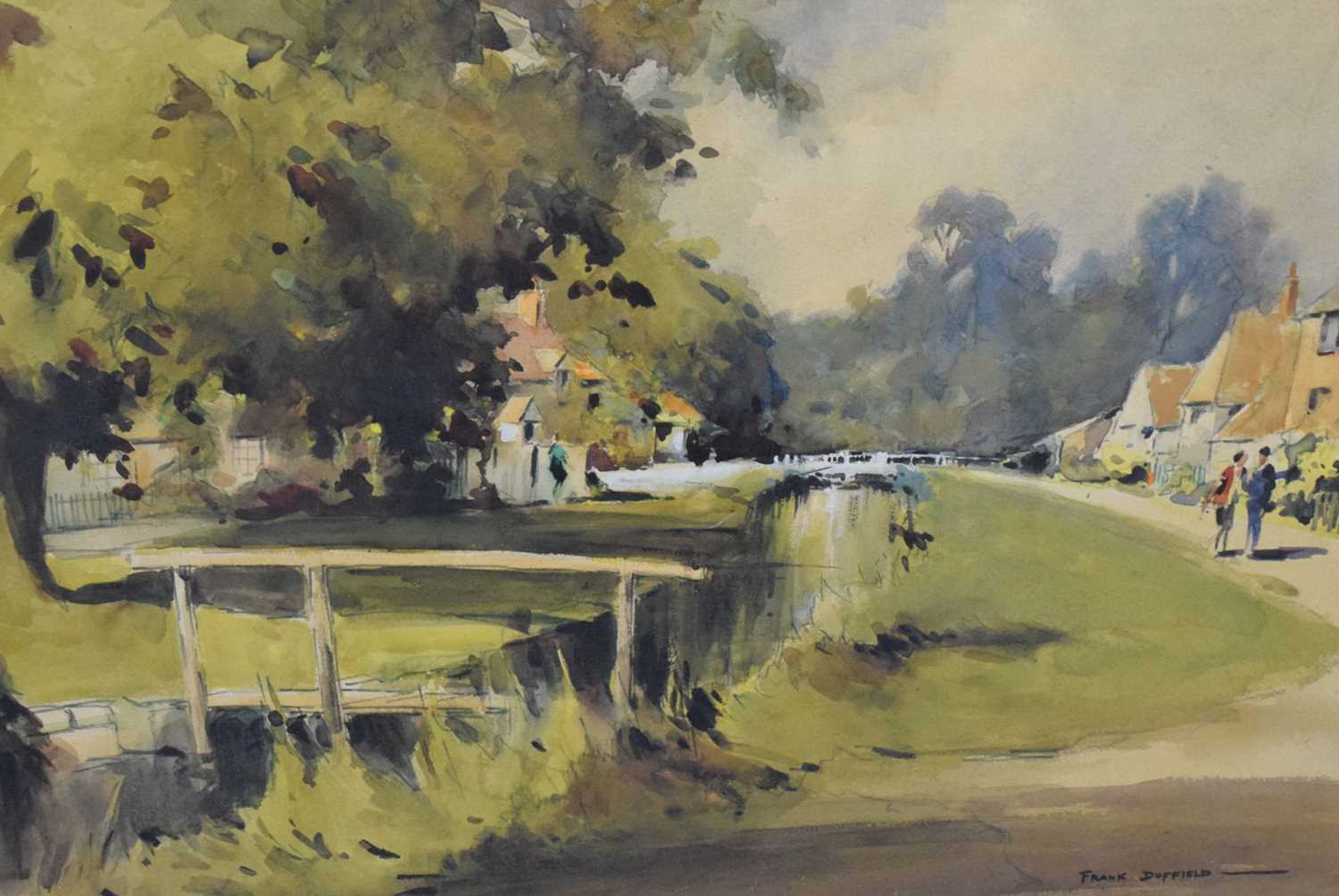 Frank Duffield (1901-1982), Bristol Savages - Watercolour - 'Lower Slaughter, Gloucestershire'