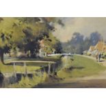 Frank Duffield (1901-1982), Bristol Savages - Watercolour - 'Lower Slaughter, Gloucestershire'