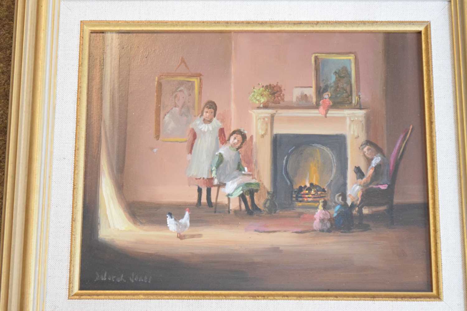 Deborah Jones (1921-2012) - Oil on board - 'The Surprise Visitor' - Image 5 of 5