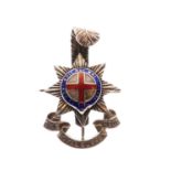 Post Second World War Royal Sussex Regiment silver and enamel cap badge