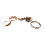 Three 9ct gold rings