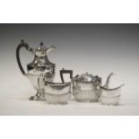 Edwardian silver four-piece tea set