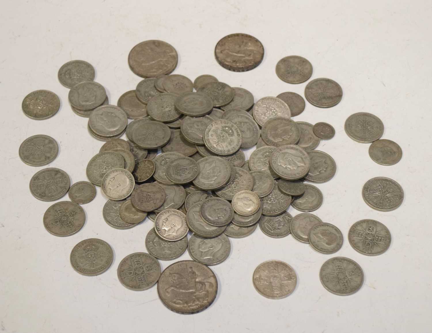 Quantity of British silver and half silver coinage