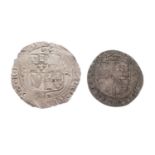 James I sixpence and a Charles I shilling