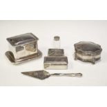 Group of silver-plated boxes etc