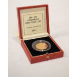 1992-1993 gold proof fifty pence coin