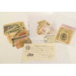 Quantity of GB and world bank notes to include O'Brien Bank of England white five pound notes, 1956