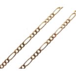 Yellow metal (9K) Figaro-link necklace