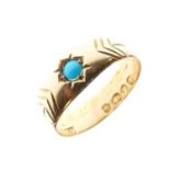 18ct gold ring set turquoise cabochon