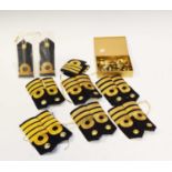 Collection naval epaulettes and gilt metal uniform buttons