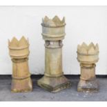 Three chimney crowns