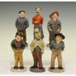 Royal Worcester - Set of six 'Down and Out' menu holder figures
