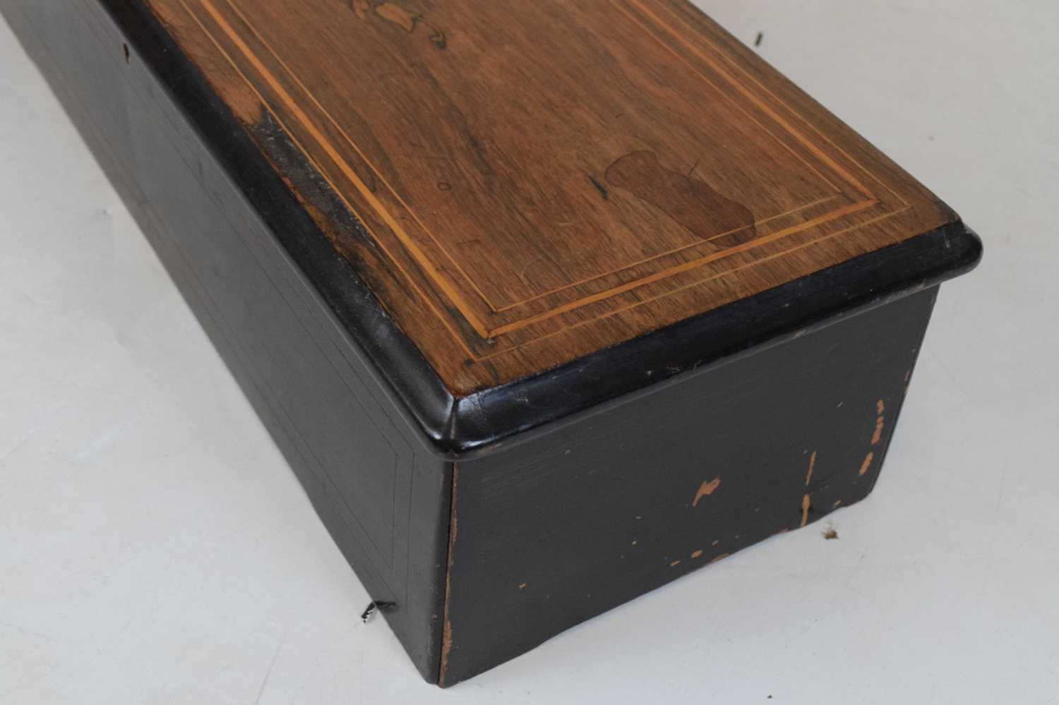 PVF - Late 19th Century inlaid rosewood cylinder musical box playing 12 airs - Image 13 of 14