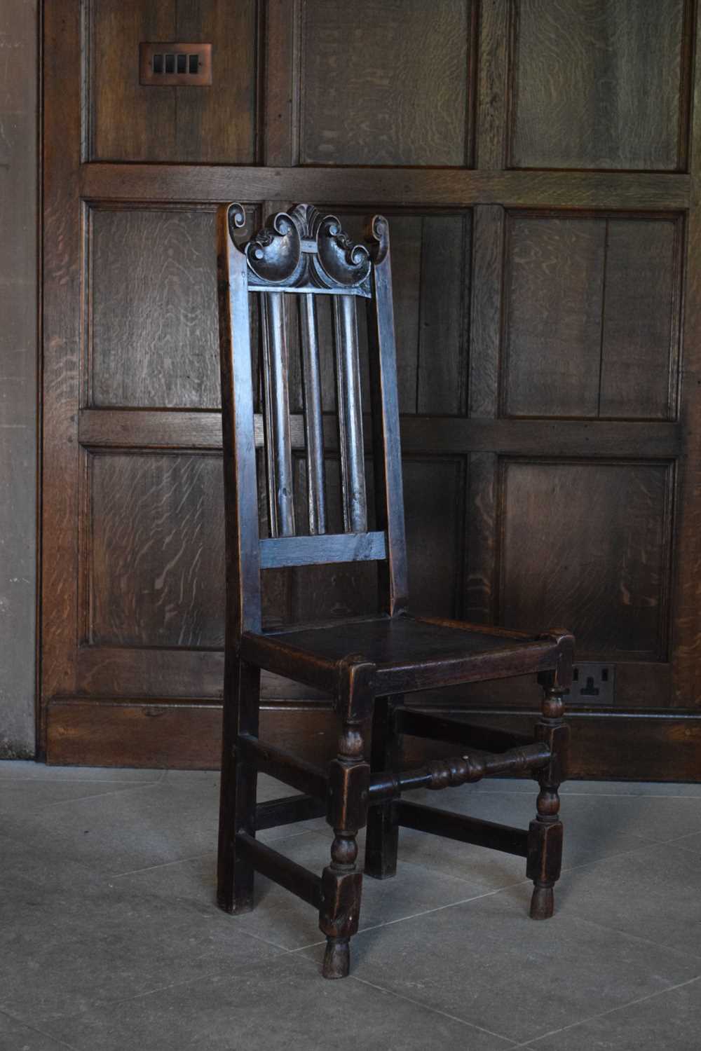 Harlequin set of twelve late 17th Century oak high-back dining chairs - Image 10 of 25