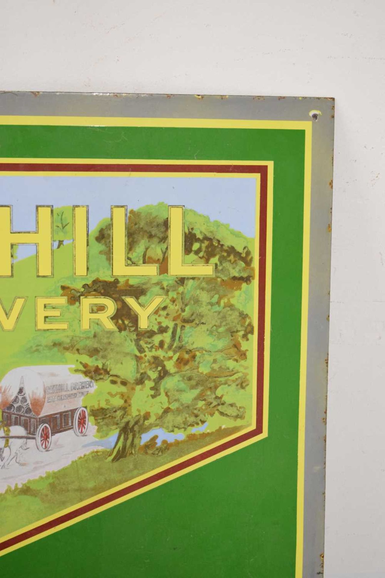 Enamel advertising sign 'Oakhill Brewery', Ex 'The Swan', Rowberrow, Somerset - Image 5 of 10