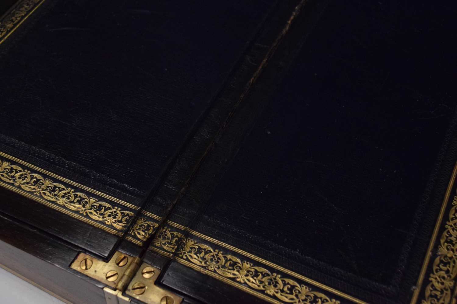 19th Century rosewood and brass bound writing slope - Image 4 of 10