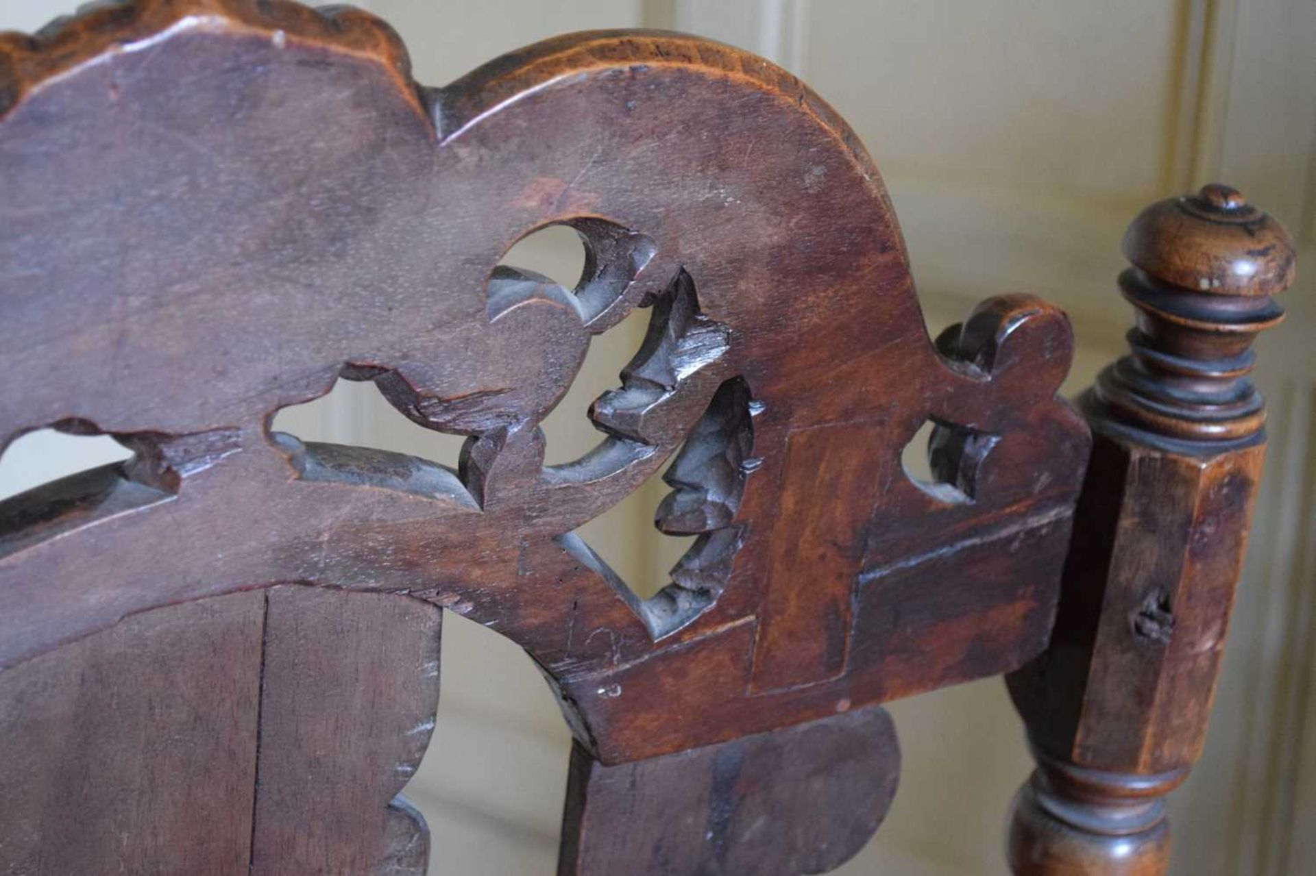 Pair of late 17th Century walnut open armchairs - Image 7 of 14