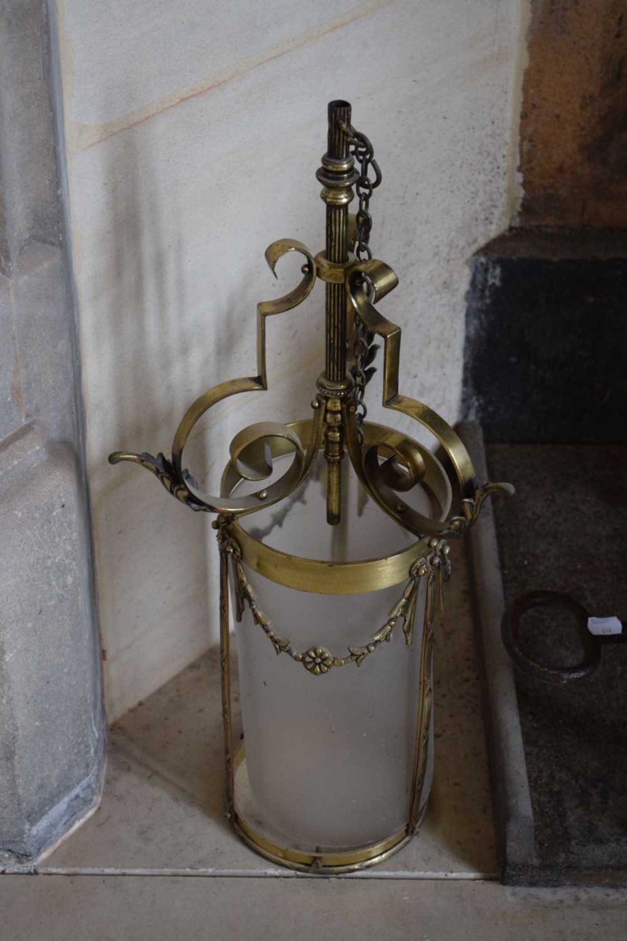 Pair of 20th Century brass ceiling shades - Image 2 of 8