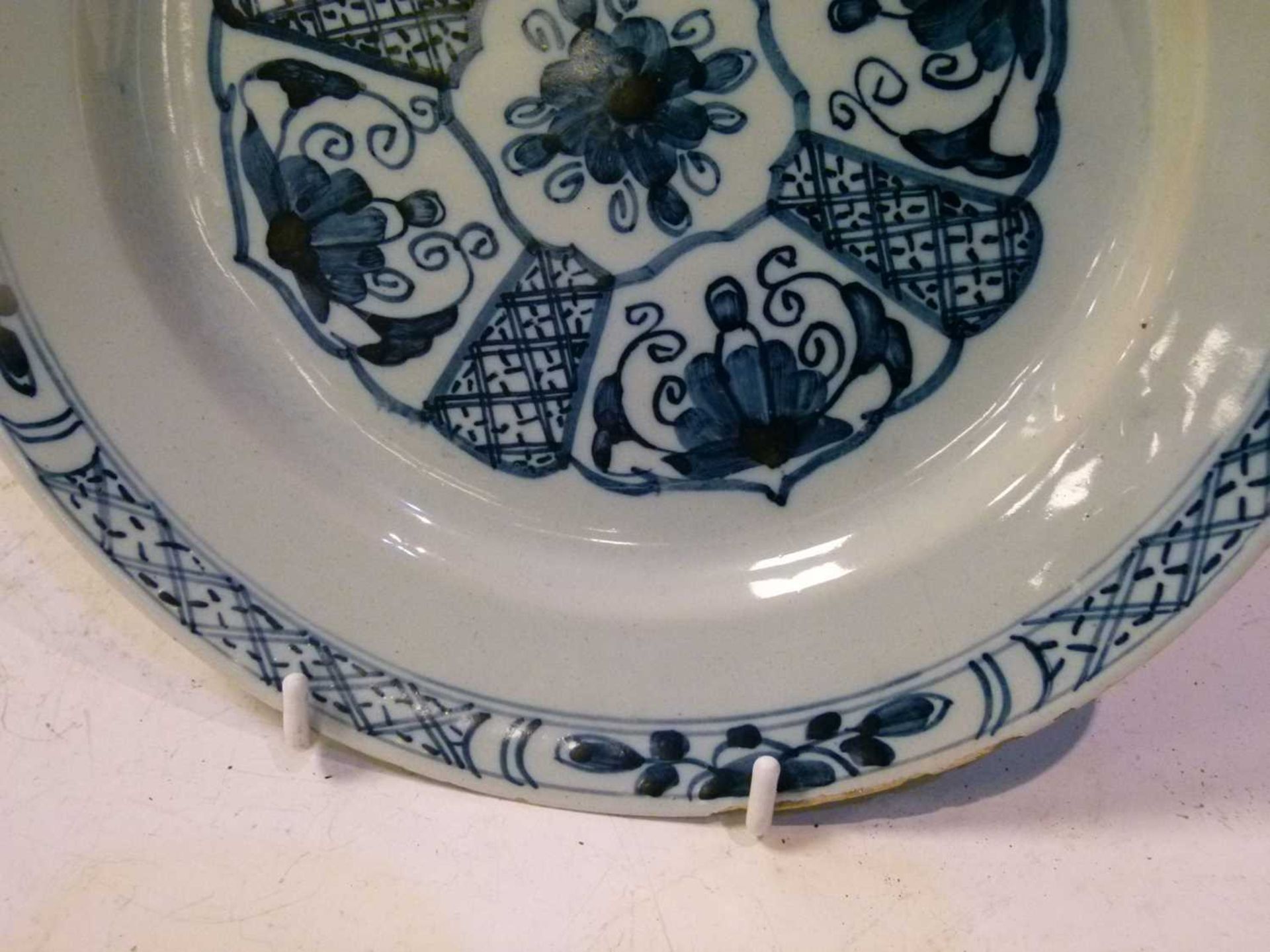 Four 18th Century English delft plates - Image 17 of 19