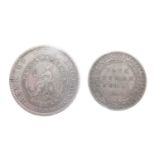 George III Bank of England Five Shilling Dollar, 1804 and a Three Shilling Bank Token