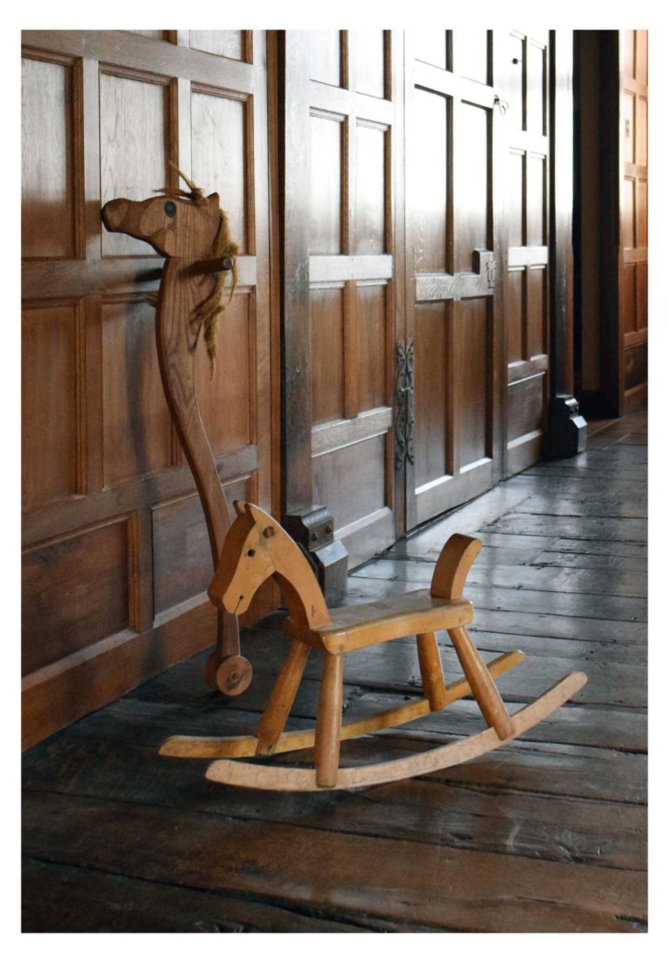 Vintage carved oak hobby horse