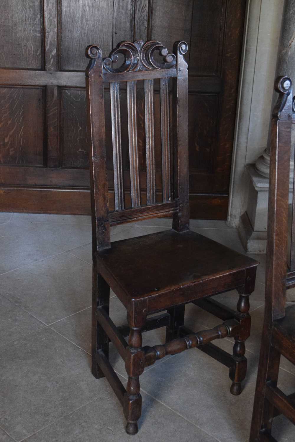 Harlequin set of twelve late 17th Century oak high-back dining chairs - Image 2 of 25