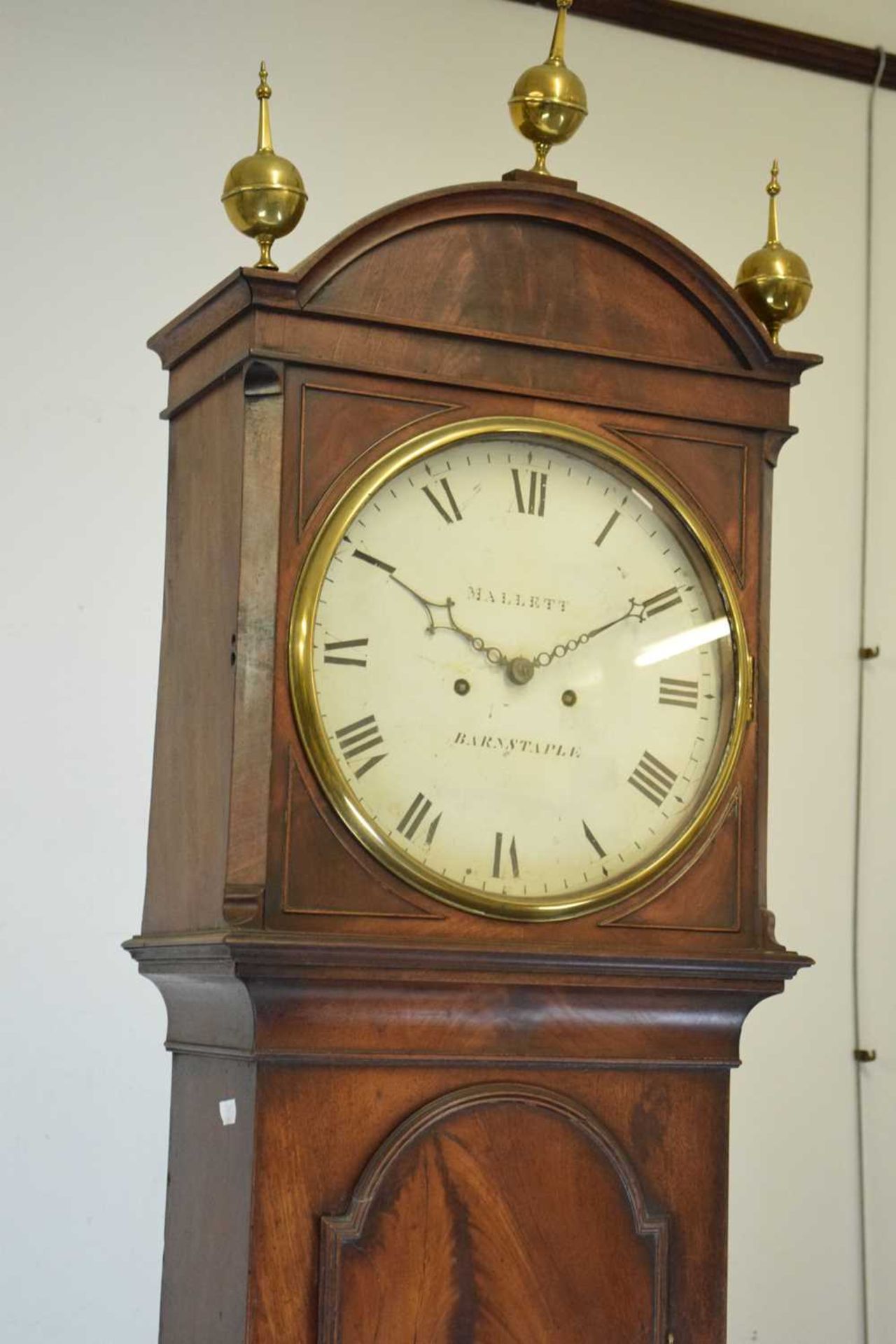 Early 19th Century mahogany cased 8-day painted dial longcase clock, Mallett, Barnstaple - Image 6 of 13