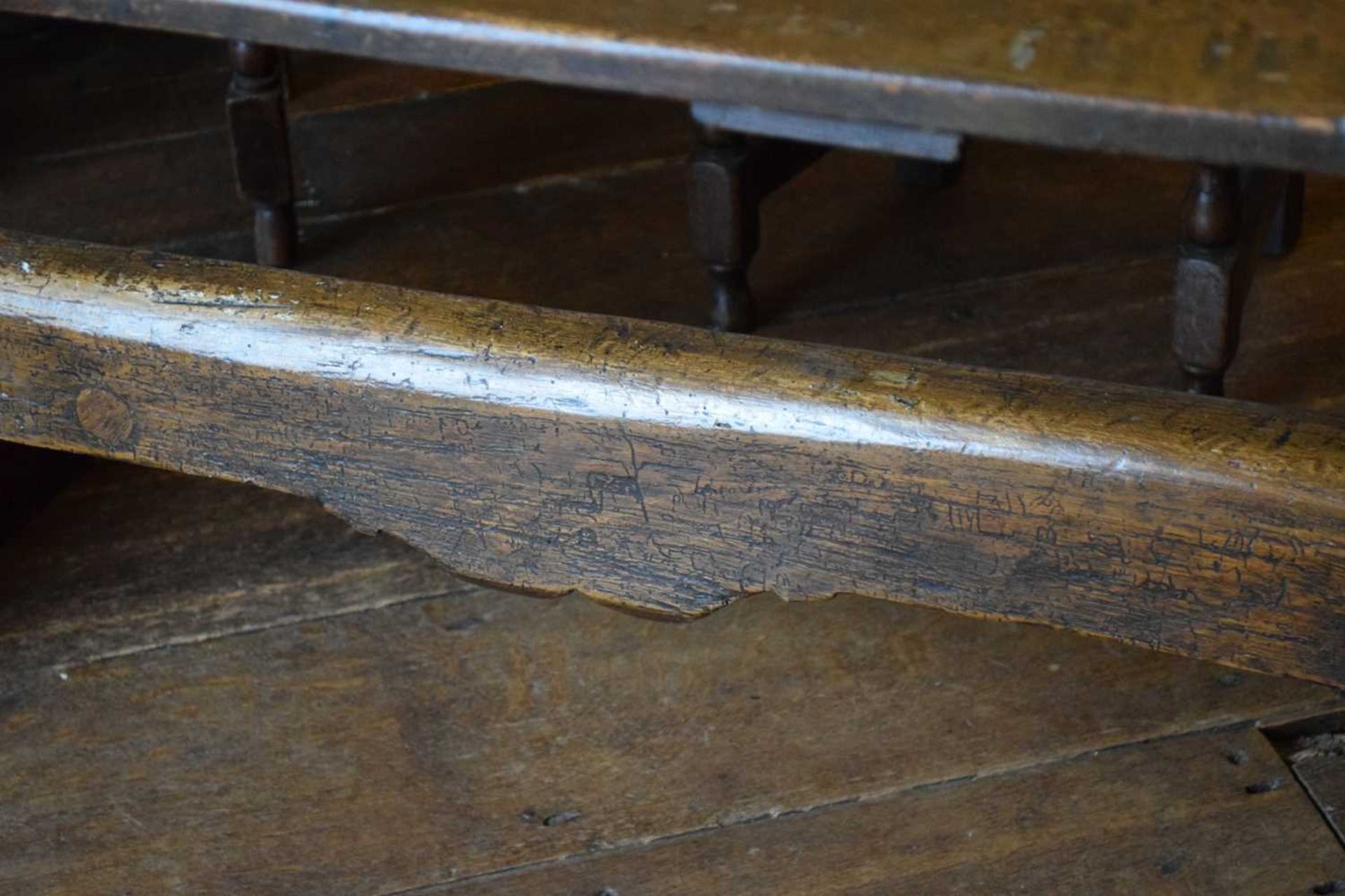 18th Century and later oak trestle table - Image 10 of 11